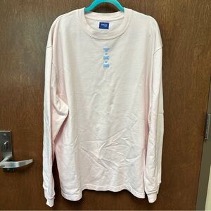 TKM by Toki Monsta pullover- unisex adults 2XL - light pink puff text DJ